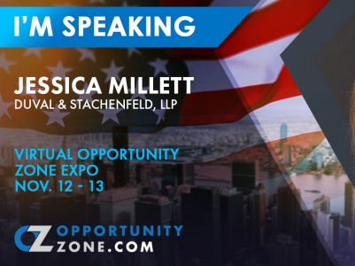 Tax Chair, Jessica Millett, Speaking at Virtual Opp Zone Expo
