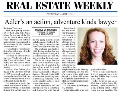 Terri Adler Profiled in Real Estate Weekly