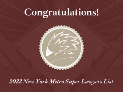 a graphic reads, 'Congratulations! 2022 New York Metro Super Lawyers List