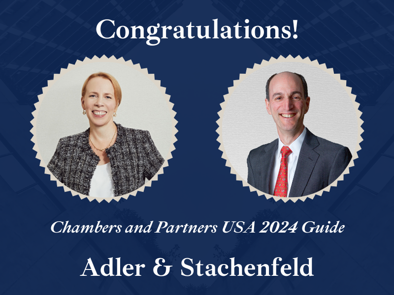 a color graphic of Terri Adler and Stephen Land for their 2024 Chambers recognition