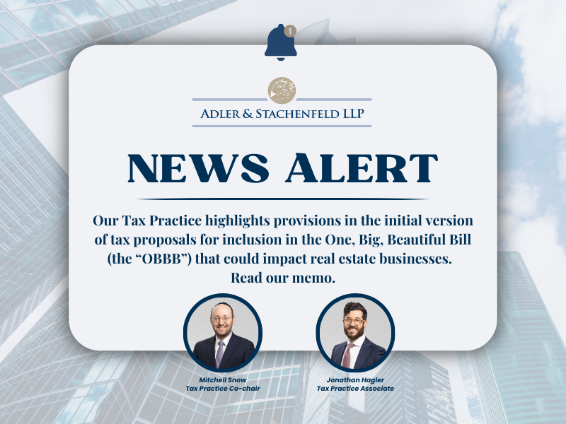 Graphic of News Alert about the One Big Beautiful Bill (OBBB) with photographs of Mitchell Snow and Jonathan Hagler